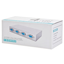 Load image into Gallery viewer, 4 Port 150MHz VGA Splitter (1 VGA Input, 4 VGA Output), 4 Ports Splitter Silver