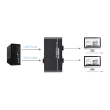 Load image into Gallery viewer, VGA-102A 1 to 2 Ports 1920 x 1440 VGA Splitter, 2 Ports