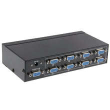 Load image into Gallery viewer, FJ-2508A 8 Port VGA Video Splitter High Resolution 1920 x 1440 Support 250MHz Video Bandwidth, 8 Ports Splitter Black