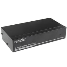 Load image into Gallery viewer, FJ-2508A 8 Port VGA Video Splitter High Resolution 1920 x 1440 Support 250MHz Video Bandwidth, 8 Ports Splitter Black