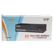 Load image into Gallery viewer, FJ-2508A 8 Port VGA Video Splitter High Resolution 1920 x 1440 Support 250MHz Video Bandwidth, 8 Ports Splitter Black