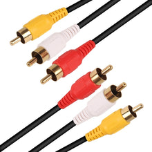 Load image into Gallery viewer, Normal Quality Audio Video Stereo RCA AV Cable, Length: 3m, 3 RCA to 3 RCA, Length: 3m