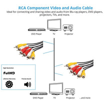 Load image into Gallery viewer, Normal Quality Audio Video Stereo RCA AV Cable, Length: 3m, 3 RCA to 3 RCA, Length: 3m