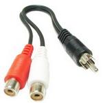 Load image into Gallery viewer, 2 RCA AV Female To 1 RCA Male Y Splitter Video Cable Adapter, Length: 26.5cm, 1 RCA Male to 2 RCA Female