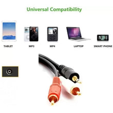 Load image into Gallery viewer, Normal Quality Jack 3.5mm Stereo to RCA Male Audio Cable, Length: 1.5m, Length: 1.5m