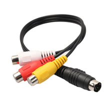 Load image into Gallery viewer, 4-pin S-Video TV to RCA Converter AV female Cable Adapter, Length: 20cm, S-Video to AV 3RCA Female