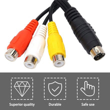 Load image into Gallery viewer, 4-pin S-Video TV to RCA Converter AV female Cable Adapter, Length: 20cm, S-Video to AV 3RCA Female