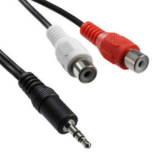 Load image into Gallery viewer, 2 RCA Female to 3.5 MM Male Jack Audio Y Cable, Length: 20cm, 3.5mm to 2 RCA Female