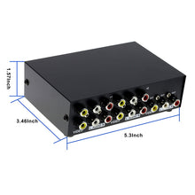 Load image into Gallery viewer, 4 Port Input 1 Output Audio Video AV RCA Switch Box, 4 Input 1 Output-