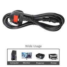 Load image into Gallery viewer, Big UK Plug Computer PC Power Cord 3 Pin Cable, Length:1.5m, 1.5m