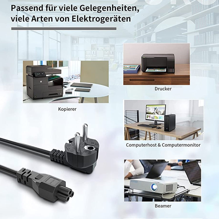 1.5m 3 Prong Style EU Notebook Power Cord, EU Plug, Length:1.5m