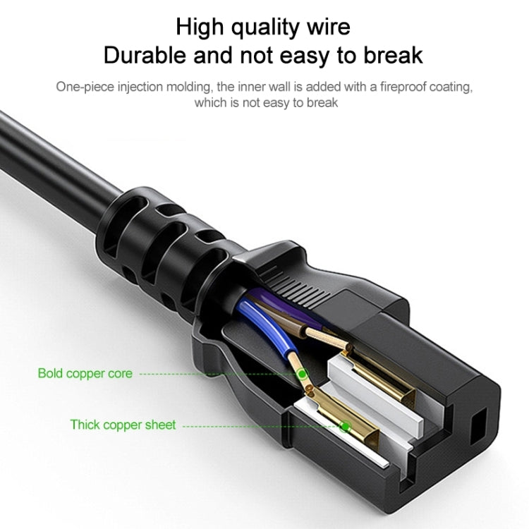 EU Plug Computer PC Power Cord 3 Pin Cable, Length: 1.8m, 1.8m x 1.5