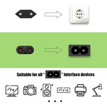 Load image into Gallery viewer, High Quality 2 Prong Style EU Notebook AC Power Cord, Length: 1.5m, 2 Prong Style EU Plug, Length: 1.5m