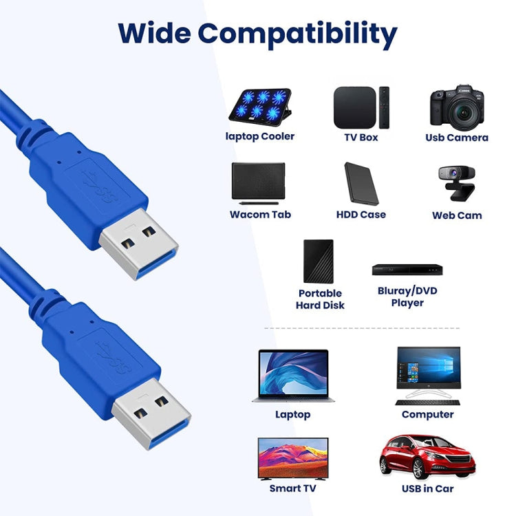 USB 3.0 A Male to A Male AM-AM Extension Cable, Length: 3m, Length: 3m