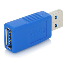 Load image into Gallery viewer, USB 3.0 AM to USB 3.0 AF Cable Adapter (Blue), AM to AF, UP Angle AM to AF