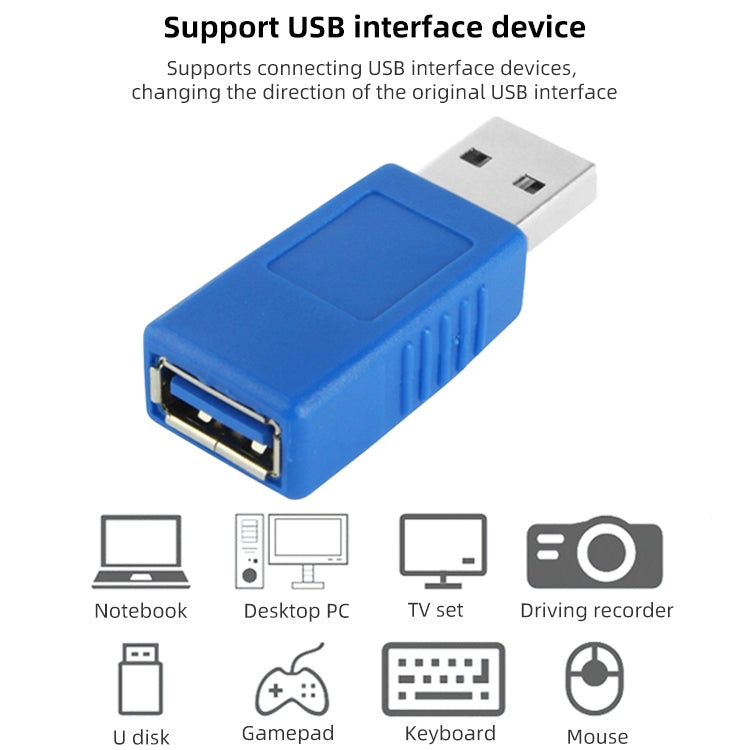 USB 3.0 AM to USB 3.0 AF Cable Adapter (Blue), AM to AF, UP Angle AM to AF