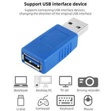 Load image into Gallery viewer, USB 3.0 AM to USB 3.0 AF Cable Adapter (Blue), AM to AF, UP Angle AM to AF
