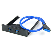 Load image into Gallery viewer, USB 3.0 Front Panel Floppy Disk Bay 20 Pin 2 Ports HUB Bracket Cable, 2 Ports USB 3.0 (Black)