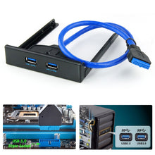 Load image into Gallery viewer, USB 3.0 Front Panel Floppy Disk Bay 20 Pin 2 Ports HUB Bracket Cable, 2 Ports USB 3.0 (Black)
