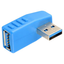 Load image into Gallery viewer, USB 3.0 AM to USB 3.0 AF Cable Adapter, Left Angle AM to AF(Blue), Left Angle AM to AF(Blcak)