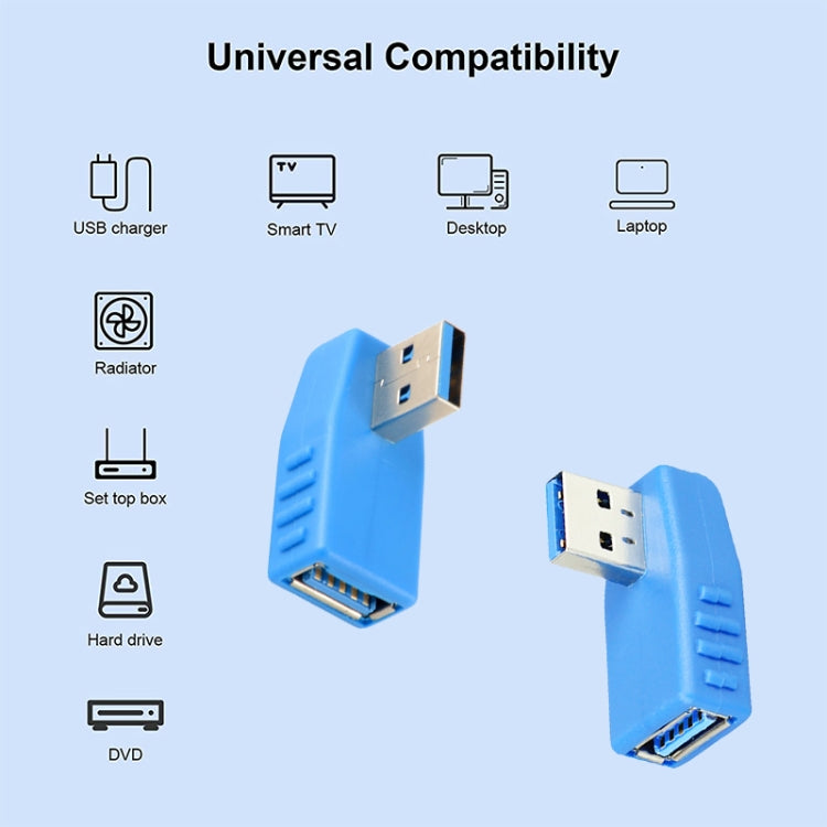 USB 3.0 AM to USB 3.0 AF Cable Adapter, Left Angle AM to AF(Blue), Left Angle AM to AF(Blcak)