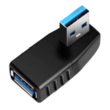 Load image into Gallery viewer, USB 3.0 AM to USB 3.0 AF Cable Adapter, Left Angle AM to AF(Blue), Left Angle AM to AF(Blcak)