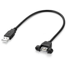 Load image into Gallery viewer, USB 2.0 AM to AF Mount Pannel Cable, Length: 30cm, AM to AF, Length: 30cm