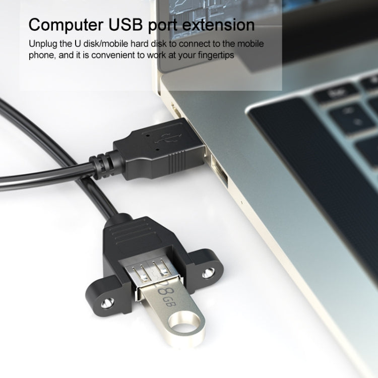 USB 2.0 AM to AF Mount Pannel Cable, Length: 30cm, AM to AF, Length: 30cm