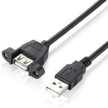 Load image into Gallery viewer, USB 2.0 AM to AF Mount Panel Cable, Length: 90cm, AM to AF, Length: 90cm