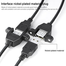 Load image into Gallery viewer, USB 2.0 AM to AF Mount Panel Cable, Length: 90cm, AM to AF, Length: 90cm
