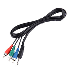 Load image into Gallery viewer, 1.5m Jack 3.5mm RGB Component Video Cable, 3.5mm to 3 RCA, Length: 1.5m