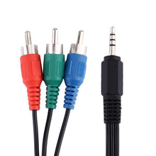 Load image into Gallery viewer, 1.5m Jack 3.5mm RGB Component Video Cable, 3.5mm to 3 RCA, Length: 1.5m
