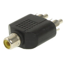 Load image into Gallery viewer, RCA Female to 2 RCA Male Adapter, 2 RCA Male to 1 RCA Female