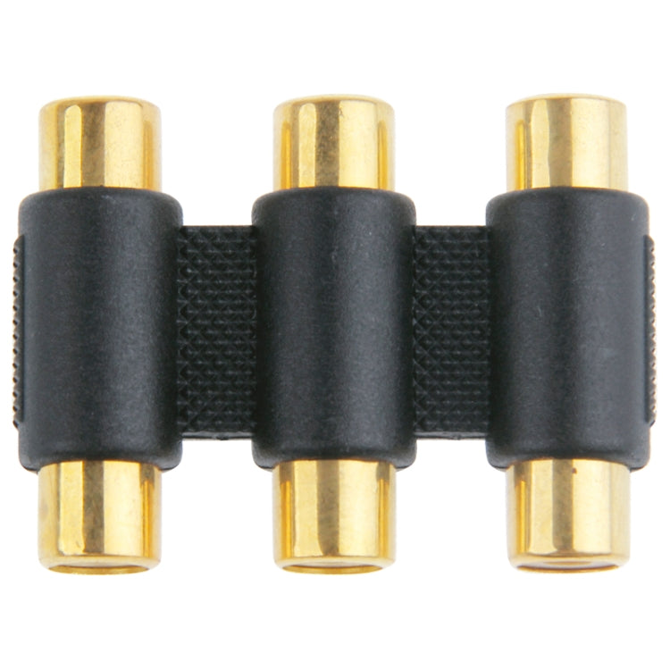 Gold-plated RGB Female to Female Connector, 3 RCA Female to Female (Gold-plated)