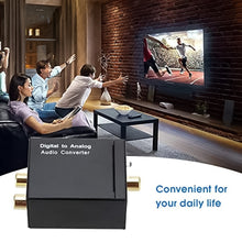 Load image into Gallery viewer, Digital Optical Coaxial Toslink to Analog RCA Audio Converter(Black), Spdif+Coaial to 2RCA