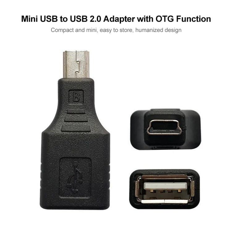 Mini USB Male to USB 2.0 Female Adapter with OTG Function, USB Female