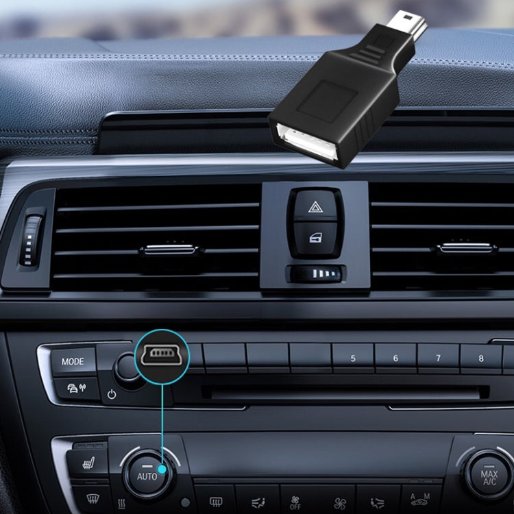 Mini USB Male to USB 2.0 Female Adapter with OTG Function, USB Female
