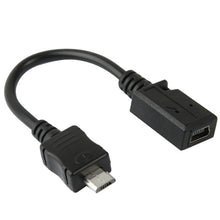 Load image into Gallery viewer, Mini USB Female to Micro USB Male Cable Adapter, Length: 13cm
