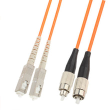 Load image into Gallery viewer, SC-FC Dual-Core Multi Mode Fiber Optic Jumper,Length: 3m, Dual-Core Multi Mode