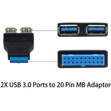 Load image into Gallery viewer, 2 x USB 3.0 AF to 20 Pin Adapter, Adapter