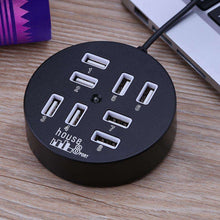 Load image into Gallery viewer, High Speed 8 Ports USB 2.0 Portable Round Hub, Length: 60cmRound Circular 8 Ports USB 2.0 Hub Multi-port Splitter Expansion Adapter for Laptop Notebook PC, Support 1TB Mobile HDD, Round Circular(White), Round Circular(Black)