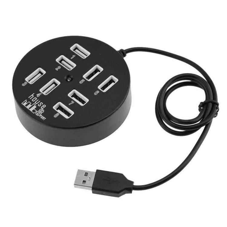 High Speed 8 Ports USB 2.0 Portable Round Hub, Length: 60cmRound Circular 8 Ports USB 2.0 Hub Multi-port Splitter Expansion Adapter for Laptop Notebook PC, Support 1TB Mobile HDD, Round Circular(White), Round Circular(Black)