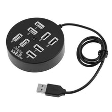 Load image into Gallery viewer, High Speed 8 Ports USB 2.0 Portable Round Hub, Length: 60cmRound Circular 8 Ports USB 2.0 Hub Multi-port Splitter Expansion Adapter for Laptop Notebook PC, Support 1TB Mobile HDD, Round Circular(White), Round Circular(Black)
