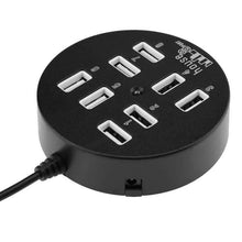 Load image into Gallery viewer, High Speed 8 Ports USB 2.0 Portable Round Hub, Length: 60cmRound Circular 8 Ports USB 2.0 Hub Multi-port Splitter Expansion Adapter for Laptop Notebook PC, Support 1TB Mobile HDD, Round Circular(White), Round Circular(Black)
