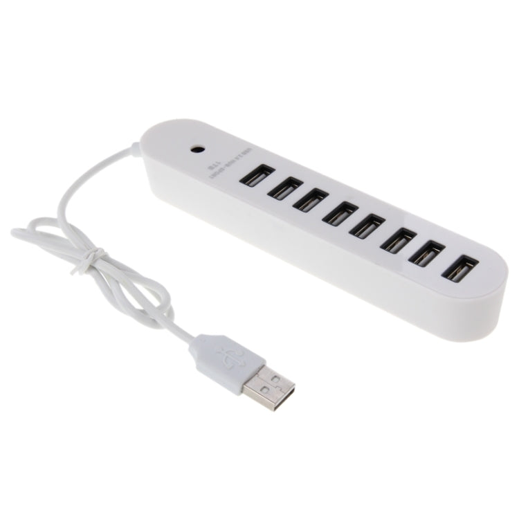 8 Ports USB 2.0 Portable Oval Hub, Length: 50cm, 8 Ports (White), 8 Ports (Black)
