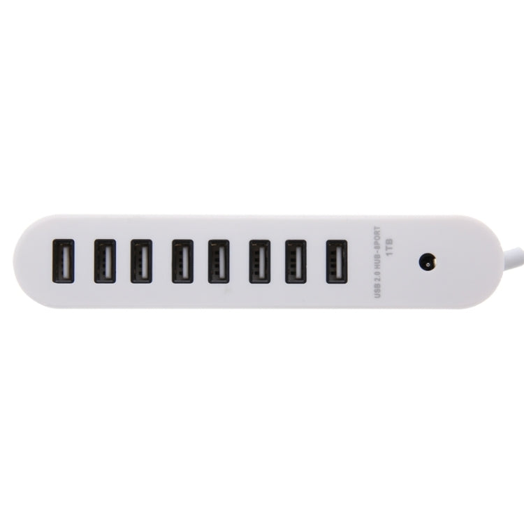 8 Ports USB 2.0 Portable Oval Hub, Length: 50cm, 8 Ports (White), 8 Ports (Black)
