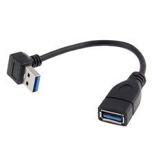 Load image into Gallery viewer, USB 3.0 Down Angle 90 degree  Extension Cable Male to Female Adapter Cord, Length: 15cm, Down Angle AM to AF, length: 15cm