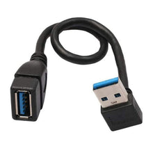 Load image into Gallery viewer, USB 3.0 Down Angle 90 degree  Extension Cable Male to Female Adapter Cord, Length: 15cm, Down Angle AM to AF, length: 15cm