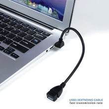 Load image into Gallery viewer, USB 3.0 Down Angle 90 degree  Extension Cable Male to Female Adapter Cord, Length: 15cm, Down Angle AM to AF, length: 15cm