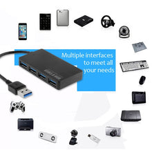 Load image into Gallery viewer, Portable Super Speed 4 Ports USB 3.0 HUB LED Indicator 5Gbps Hot-swap, Clear USB3.0 Signal, HUB 5GBPs